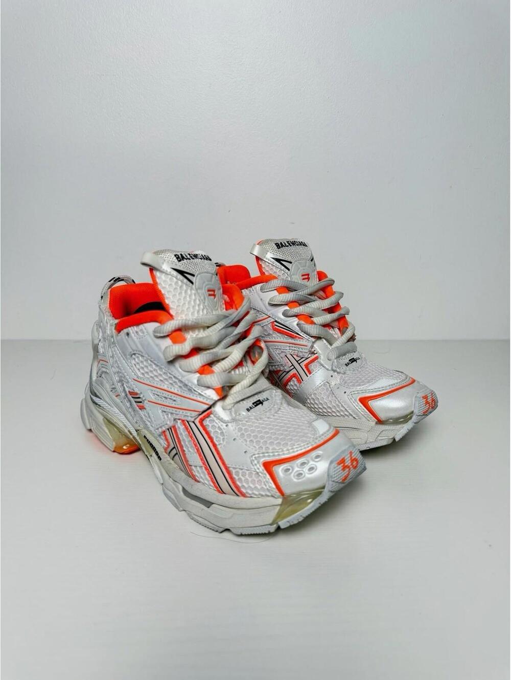 Balenciaga Runner Sneaker "White Fluo Orange" Women's SZ 36